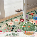 PLHXFR 2x6 Washable Runner Rug：Floral Indoor Kitchen Soft Carpet Green | - Image 9