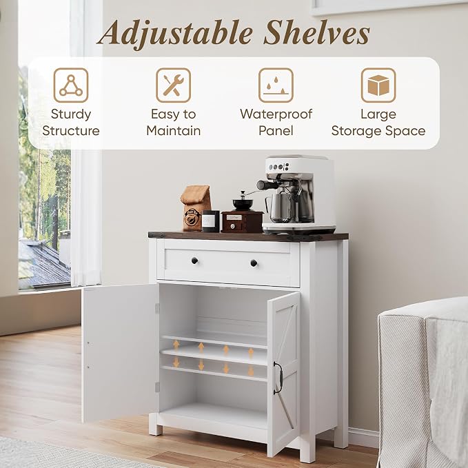 Semiocthome Farmhouse Sideboard Buffet Cabinet - Image 4