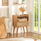Lerliuo Rattan Nightstands Set of 2, Side Table - Image 8