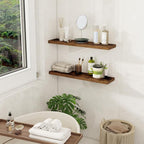 Fun Memories Floating Shelves for Wall, 27.5" Rustic Wood Deep Wall Mounted - Image 6