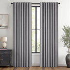 MIULEE 100% Blackout Linen Curtains 42 x 63 Inch Glacier Gray 2 Panels | by MIULEE