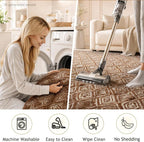 Ophanie Area Rugs for Bedroom Living Room, Color Brown and White, Size 6' x 9' - Image 6