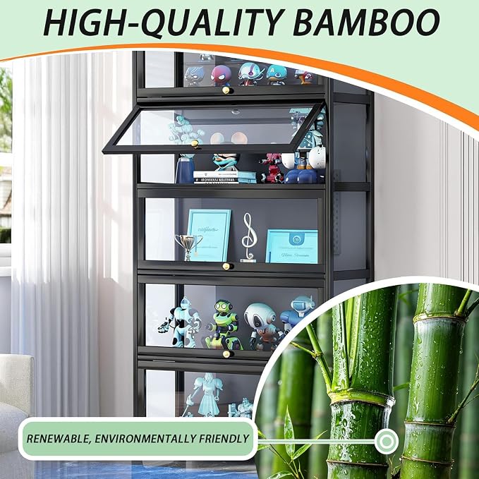 Display Cabinet with Acrylic Glass Doors 67.7'' Tall Curio Cabinet - Image 3