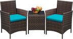 Greesum 3 Pieces Patio Furniture Sets Outdoor PE Rattan Wicker Chairs by BuynowfromGreesum
