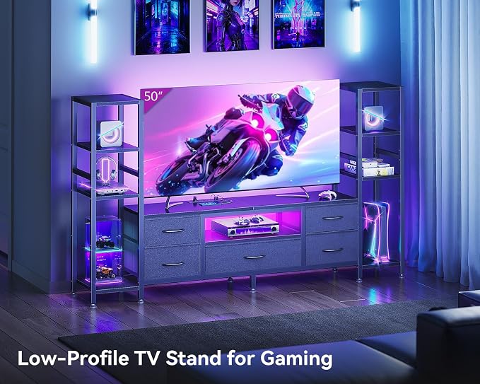 Casaottima TV Stand for 40/50/55 Inch TV, Low-Profile Entertainment Center - Image 2