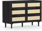 FUQARHY 6 Drawer Dresser Rattan Dresser Modern Chest - Image 8