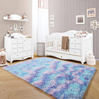 Rainbow Rugs for Girls Bedroom, 5x8 Fluffy Bedside Throw Area Rug, Soft Plush - Image 8