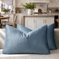 GIGIZAZA Stone Blue Velvet Throw Pillow Covers 12x20 Pack of 2 | Decorative by GIGIZAZAFocusingonhomedecoration