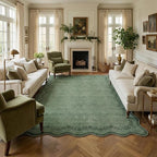 GarveeHome 6x9 Scalloped Area Rug Soft Washable Rug by GarveeHome