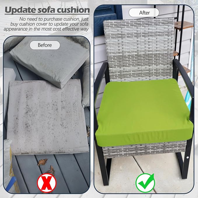Sqodok Outdoor Cushion Covers 18x18 inch, Wicker Chair - Image 8