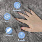 Faux Fur Rug, 5x5 Feet Grey Round Rugs - Image 7