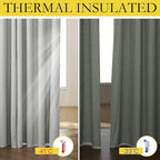 NICETOWN Grey 100% Blackout Curtain Panels, Thermal Insulated White Thermal - Image 4
