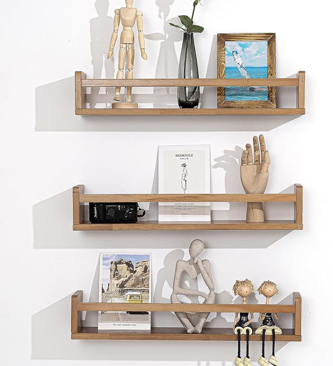 AZSKY Light Walnut Floating Shelves - Image 4