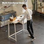 WOHOMO Folding Desk, Small Writing Desk 39.4", Space-Saving Foldable Laptop - Image 6