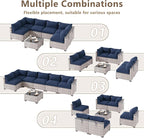 LOUVIXA 7 Piece Outdoor Patio Furniture Set, Outdoor Sectional Sofa, Wicker - Image 4