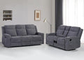 Betsy Furniture Soft Microfiber Manual Reclining Sofa Set, Sofa w/Dropdown Table by BetsyFurniture