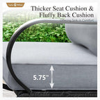 Sophia & William 2 Pieces Patio Furniture Sets Metal Sofa Chairs Patio Cushion - Image 3