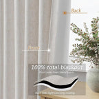 108 Inch Long Light Beige 100% Blackout Curtains - Image 4