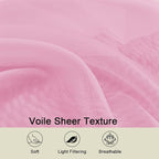 Pink Sheer Curtain for Bedroom Living Room 72 Inches Long 2 Panels Set - Image 3