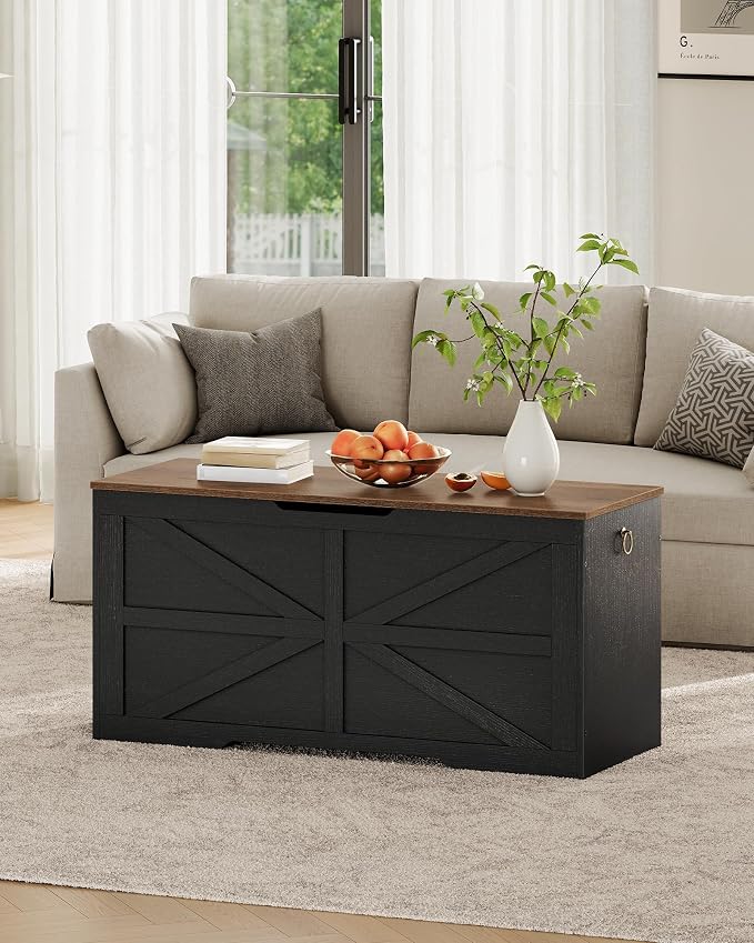 CHOEZON Storage Chest, 39.4" Wooden Storage Trunk, Modern Storage Bench - Image 8