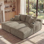 125 Inch Modular Sectional Sofa, Cloud Couch Oversized U Shaped Corduroy Sofa - Image 7