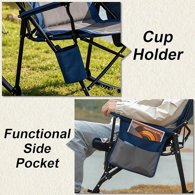 Romswi 2 Pack High Back Portable Rocking Chair - Image 7