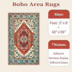 SERISSA 5x8 Washable Non Slip Boho Area Rug - Image 6
