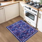 PLHXFR 2x3 Small Entryway Rug: Floral Washable Indoor Soft Carpet Blue | - Image 4