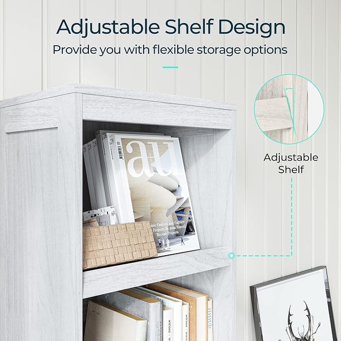 LINSY HOME 5-Shelf Bookcase, Narrow Bookshelves Floor Standing Display Storage - Image 8