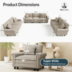 HERA'S HOUSE 3 Pieces Modular Sectional Sofa Sets, Oversized Couch Set - Image 9