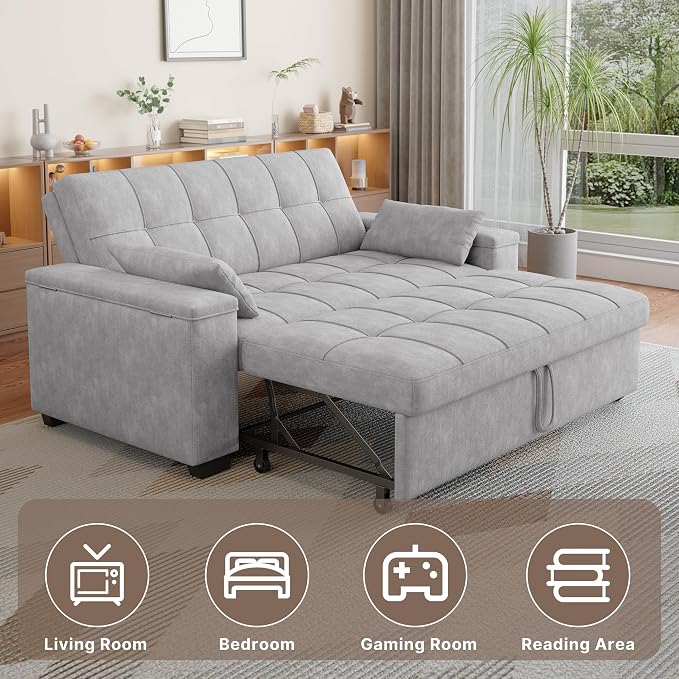 Gizoon Convertible Sofa Bed Futon, 70.9'' Sleeper Loveseat - Image 5