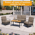 HEBE Stretch Patio Cushion Covers Set 12pcs, Waterproof Outdoor Couch Covers - Image 6