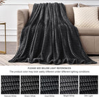 BEDELITE 3D Ribbed Jacquard Black Full Size Blankes - Image 6