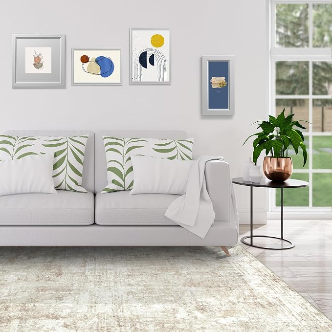 Aelenmu 10x14 Area Rugs for Living Room Dining Room Washable Beige | Soft - Image 3