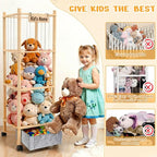 Stuffed Animal Storage with Toys Tray, 57In Large Wooden Stuffy Plushies - Image 3
