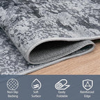 Aelenmu Runner Rugs for Hallways Kitchen 2.6x8 Non Slip Washable Black | Modern - Image 4