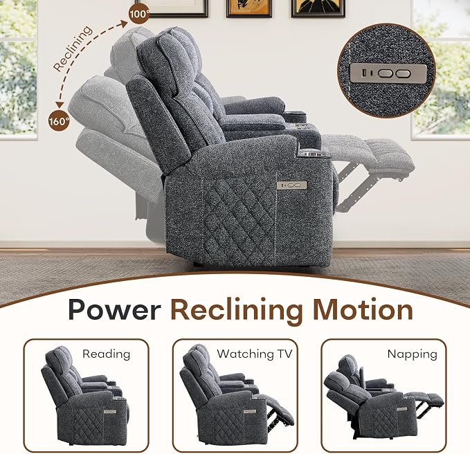 HAOMARKETS Power Reclining Loveseat Sofa Set of 2 - Image 3