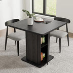 Small Black Dining Table for 2-4, 31.5 Inch Farmhouse Square Kitchen Table by Woemtoric