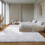 White 8x10 Area Rugs for Living Room, Large Fluffy Shag Bedroom Rug, Soft Plush - Image 5
