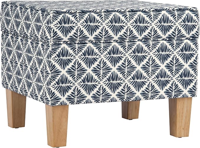 HomePop Home Decor |Upholstered Modern Rectangular Storage Ottoman | Hinged Lid - Image 7