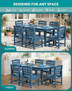 SERWALL Patio Dining Sets for 6 Person, HDPE Dining Set - Image 7