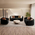 3-Piece Luxury Velvet Sofa Set for Living Room, Elegant Design Couch Set by yunqishiHOME