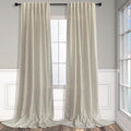 Pitalk Living Room Curtains 105 Inch Length 2 Panels Set Back Tab Beige Linen by Pitalk