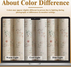 Boho Floral 100% Blackout Curtains 72 Inch 2 Panels Linen Texture | Farmhouse - Image 5