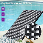 PURPLE LEAF Patio Chaise Lounge French Outdoor Lounger 2 Pieces Wood-Grain - Image 5