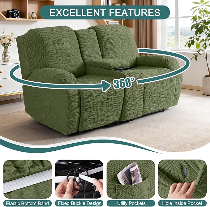 Ruaozz Loveseat Recliner Covers - Image 5