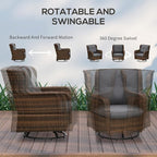 Outsunny 4 Piece PE Rattan Outdoor Patio Furniture Set, Wicker Conversation Set - Image 5