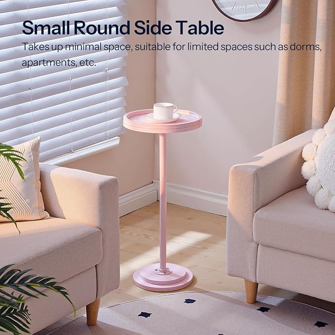 HOOBRO Small Round Side Table, Drink Table, Coffee Martini Table - Image 4
