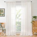 BGment 90 Inches Long Curtains Linen Semi Sheer, Light Filtering Window by BGment