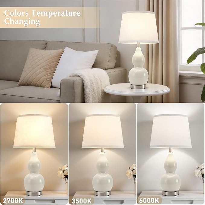 GyroVu 22" Table Lamp Set of 2, Color Temperature Adjustable Double Gourd - Image 2